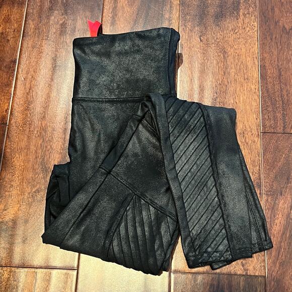 SPANX Women’s Black Leather-Look Leggings size Small - Picture 6 of 15